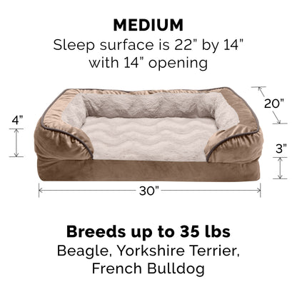 Perfect Comfort Velvet Waves Sofa-Style Couch Pet Bed