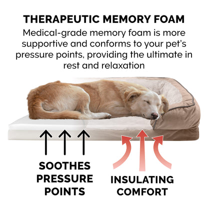 Perfect Comfort Velvet Waves Sofa-Style Couch Pet Bed