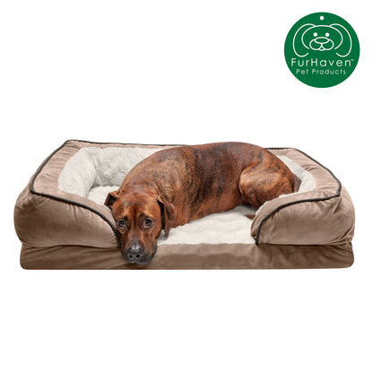 Perfect Comfort Velvet Waves Sofa-Style Couch Pet Bed