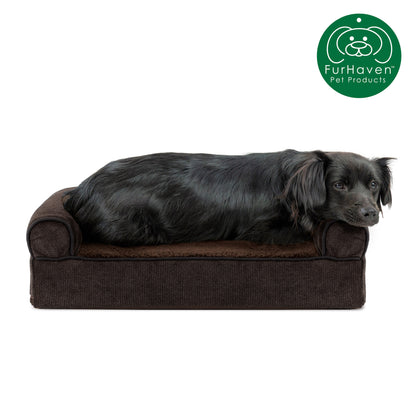 Faux Fleece & Chenille Orthopedic Sofa-Style Pet Bed