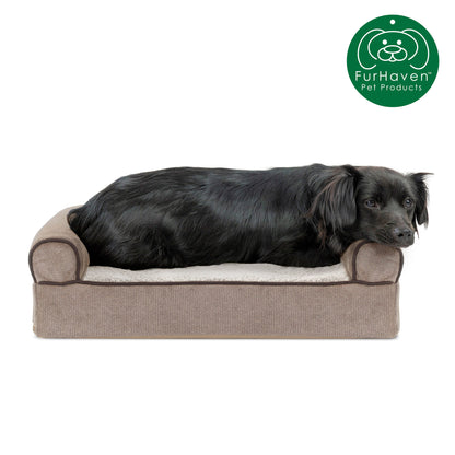 Faux Fleece & Chenille Orthopedic Sofa-Style Pet Bed