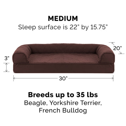 Quilted Memory Foam Sofa-Style Couch Pet Bed
