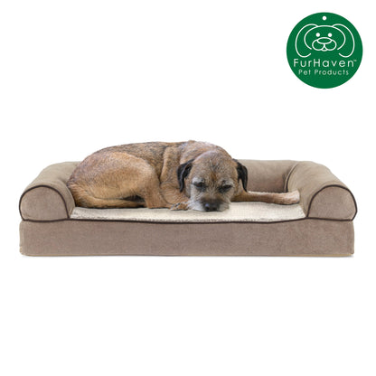 Faux Fleece & Chenille Orthopedic Sofa-Style Pet Bed