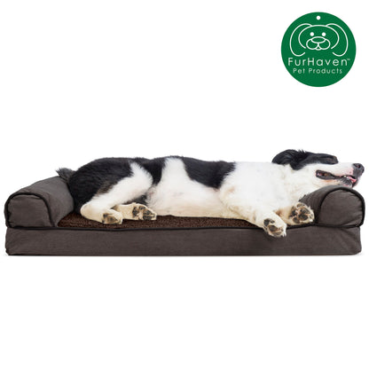 Faux Fleece & Chenille Orthopedic Sofa-Style Pet Bed