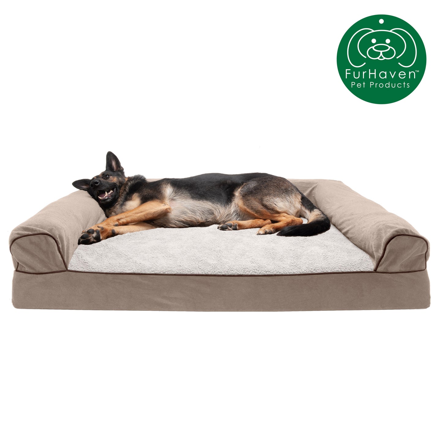 Faux Fleece & Chenille Orthopedic Sofa-Style Pet Bed