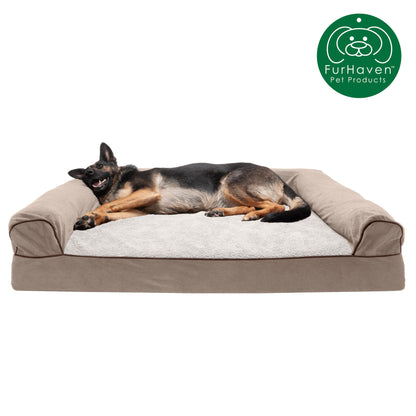Faux Fleece & Chenille Orthopedic Sofa-Style Pet Bed