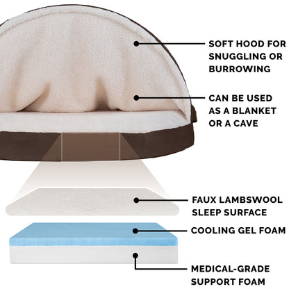 Round Faux Sheepskin Snuggery Pet Bed
