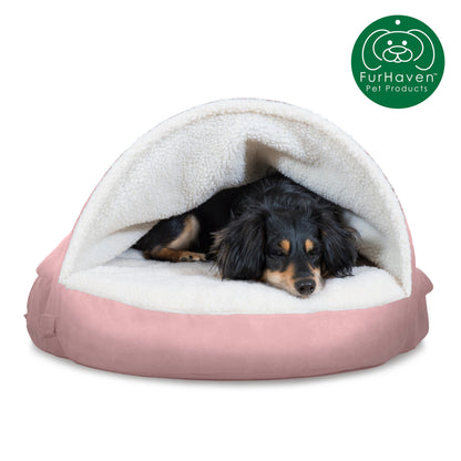 Round Faux Sheepskin Snuggery Pet Bed