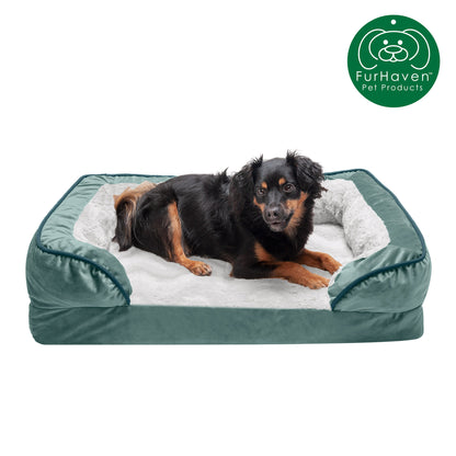 Velvet Waves Sofa-Style Couch Pet Bed