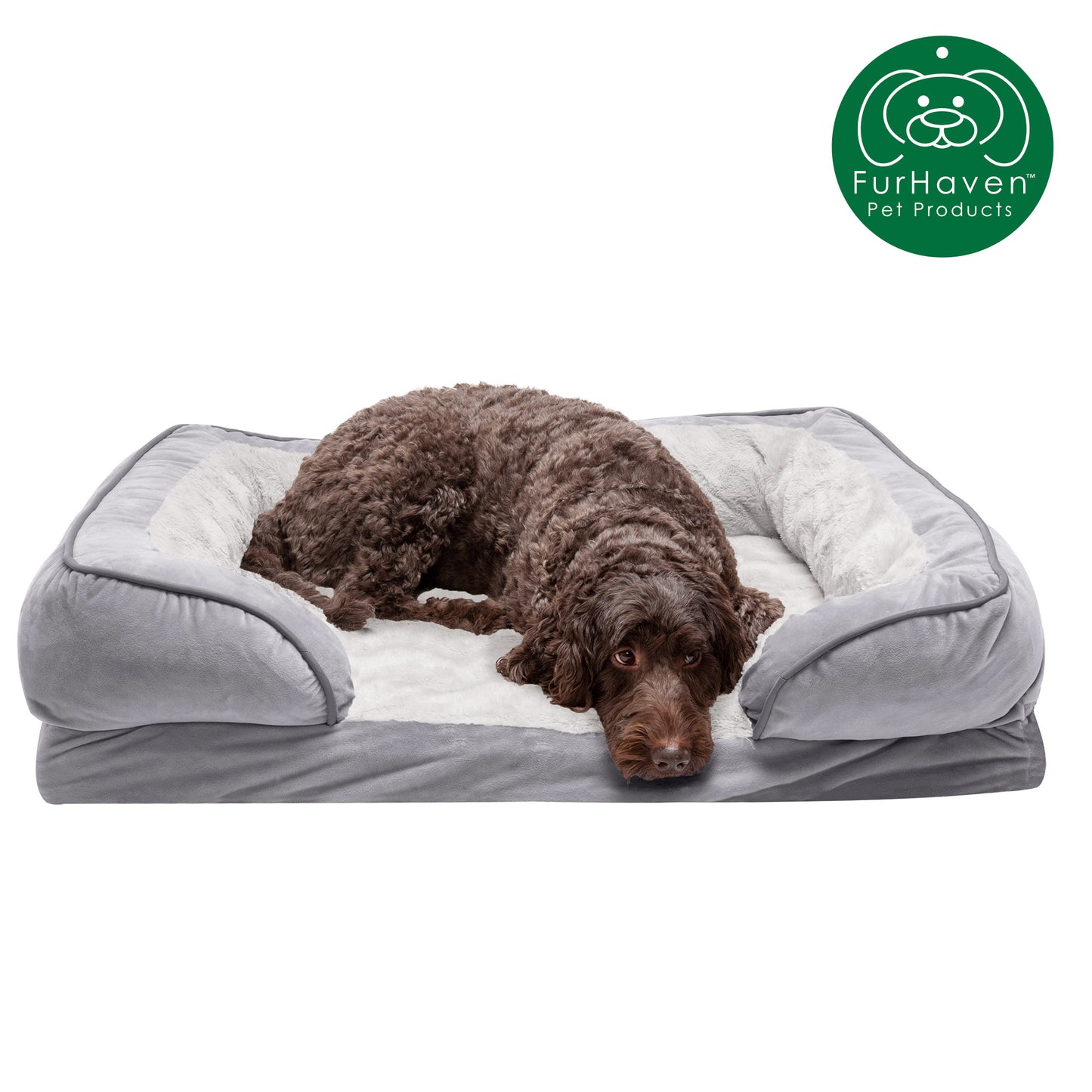 Velvet Waves Sofa-Style Couch Pet Bed