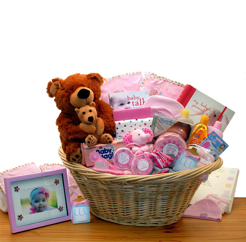 Deluxe Welcome Home Precious Baby Basket-Pink