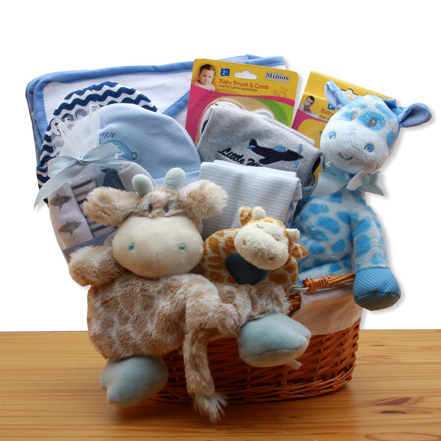 Jungle Safari New Baby Gift Basket - Blue