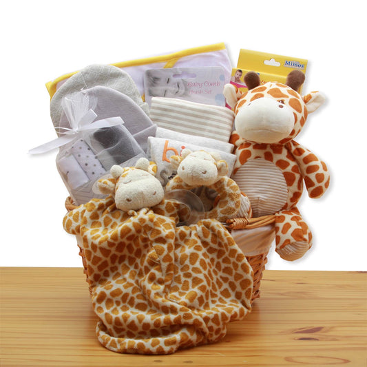 Jungle Safari New Baby Gift Basket - Pink