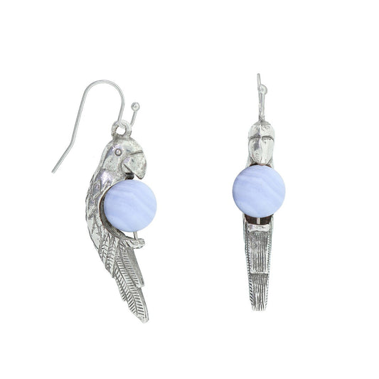 1928 Jewelry&reg; Pewter Parrot Semi Precious Earrings