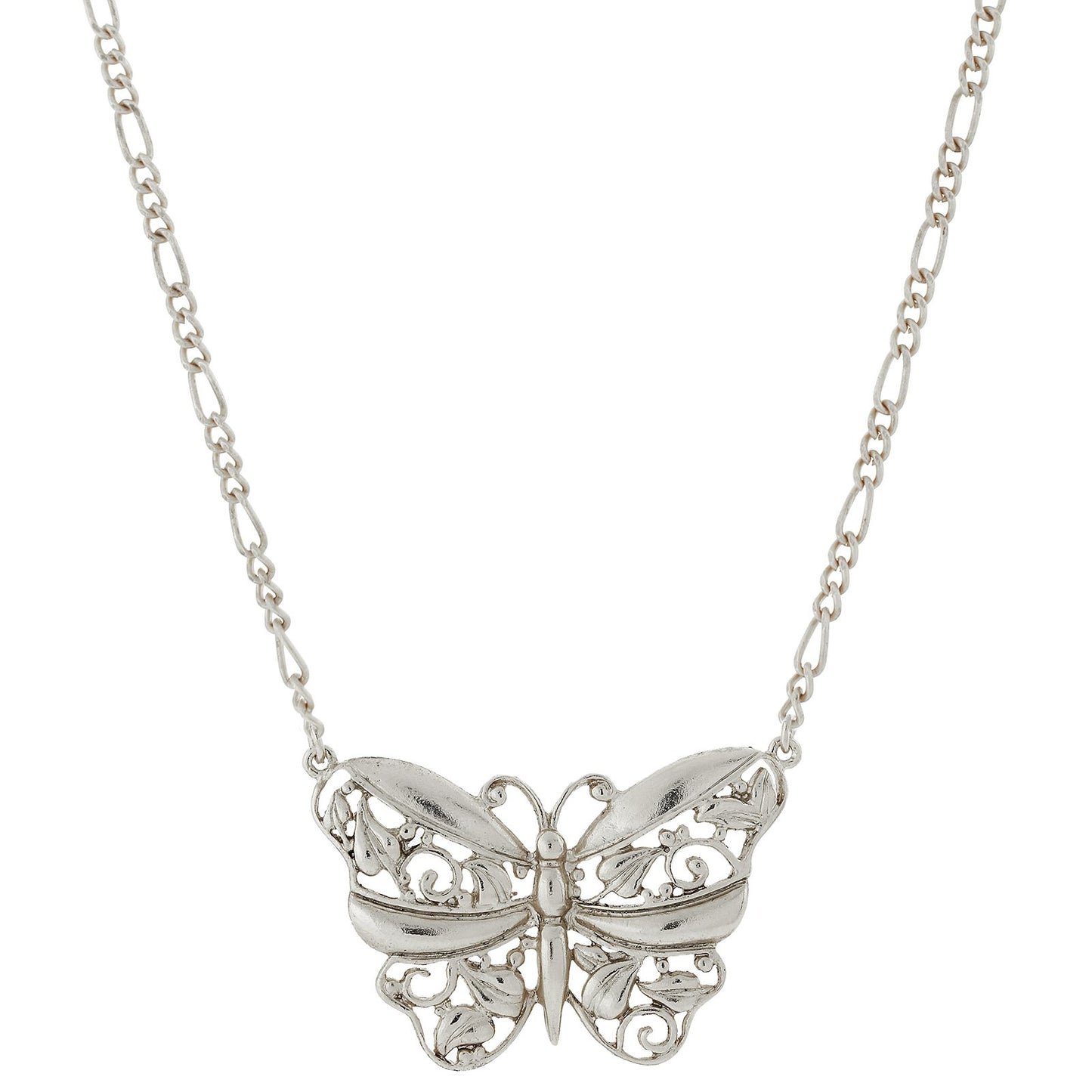 1928 Jewelry&reg; Silver-Tone Butterfly Pendant Necklace 16"Adj.