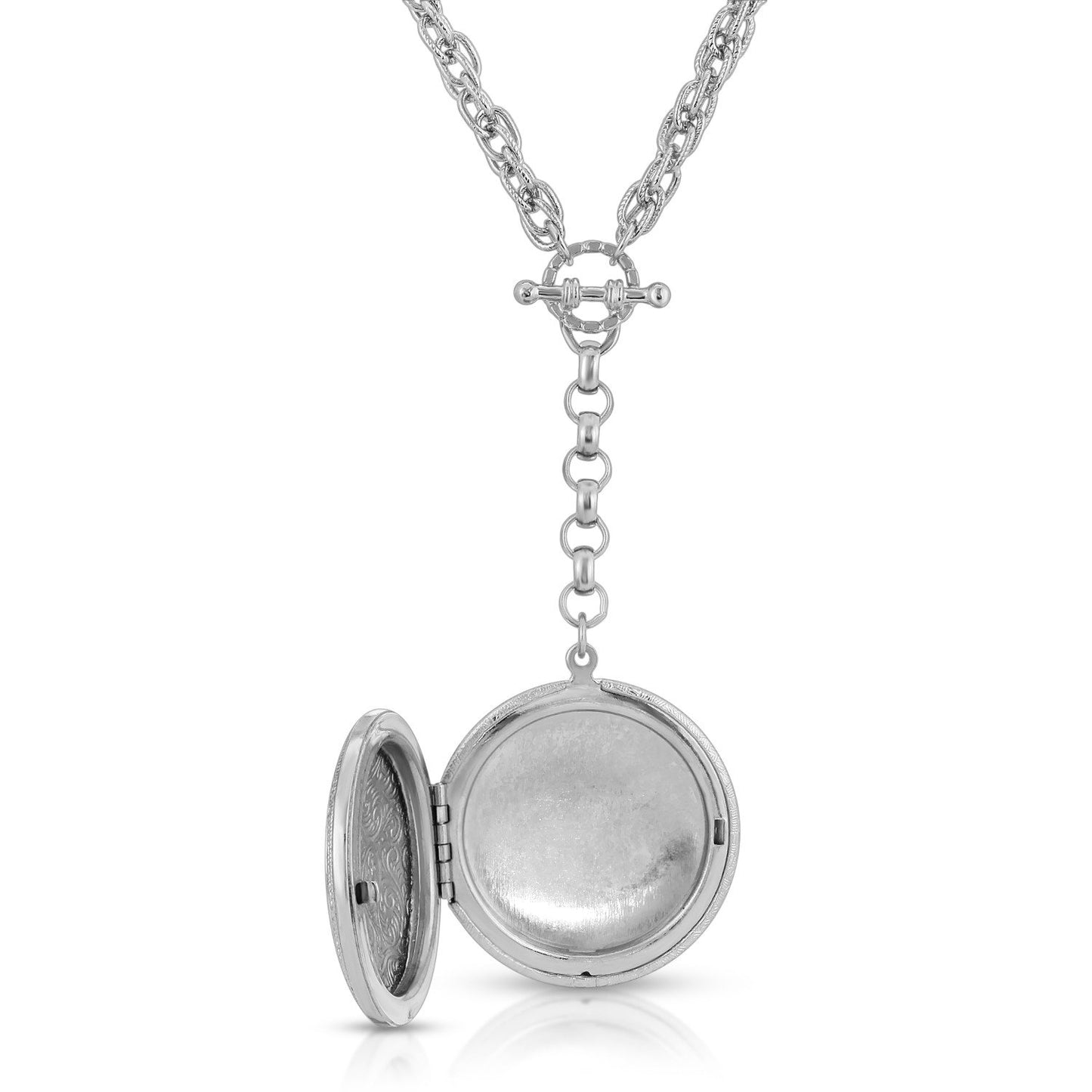 1928 Jewelry&reg; Silver Tone Paw And Bones Y Neck Locket Necklace 28 Inch