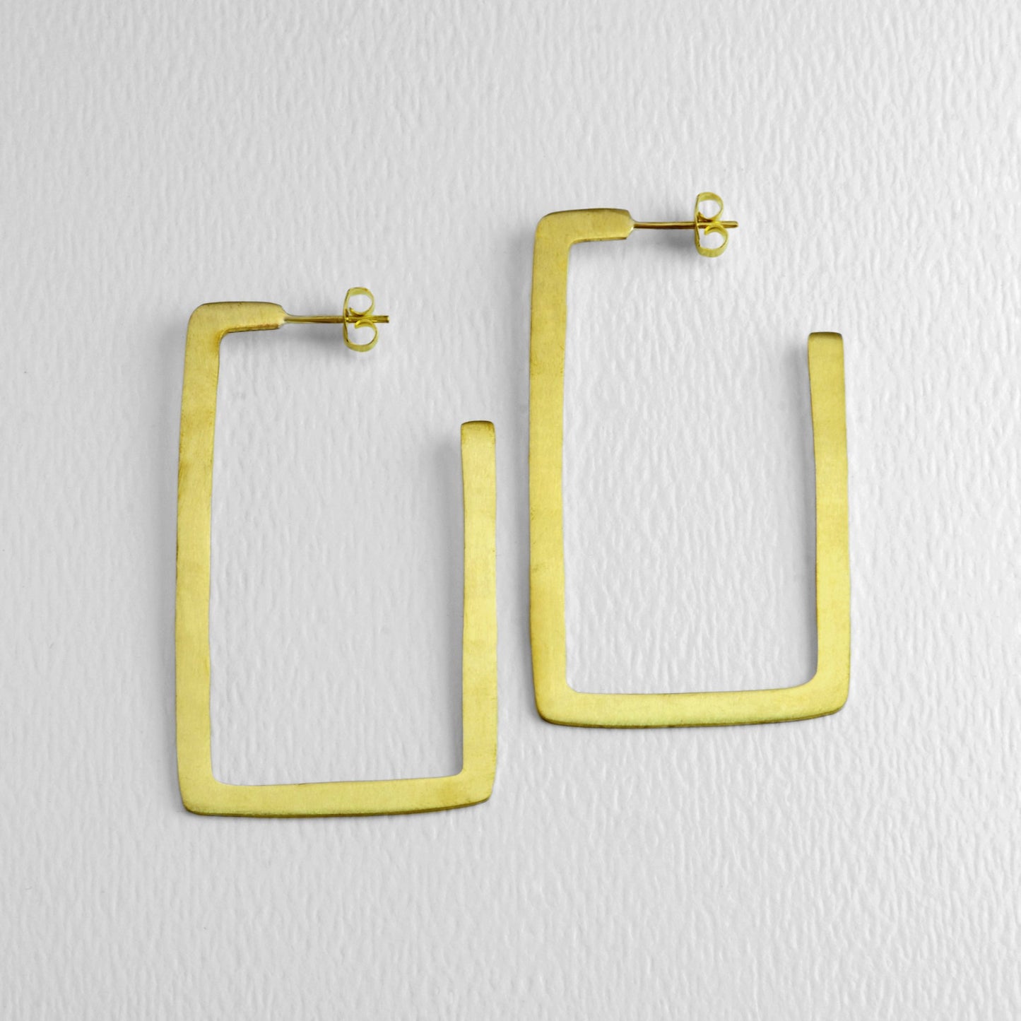 All Squared Up Golden 40mm Brass Hoop Earring