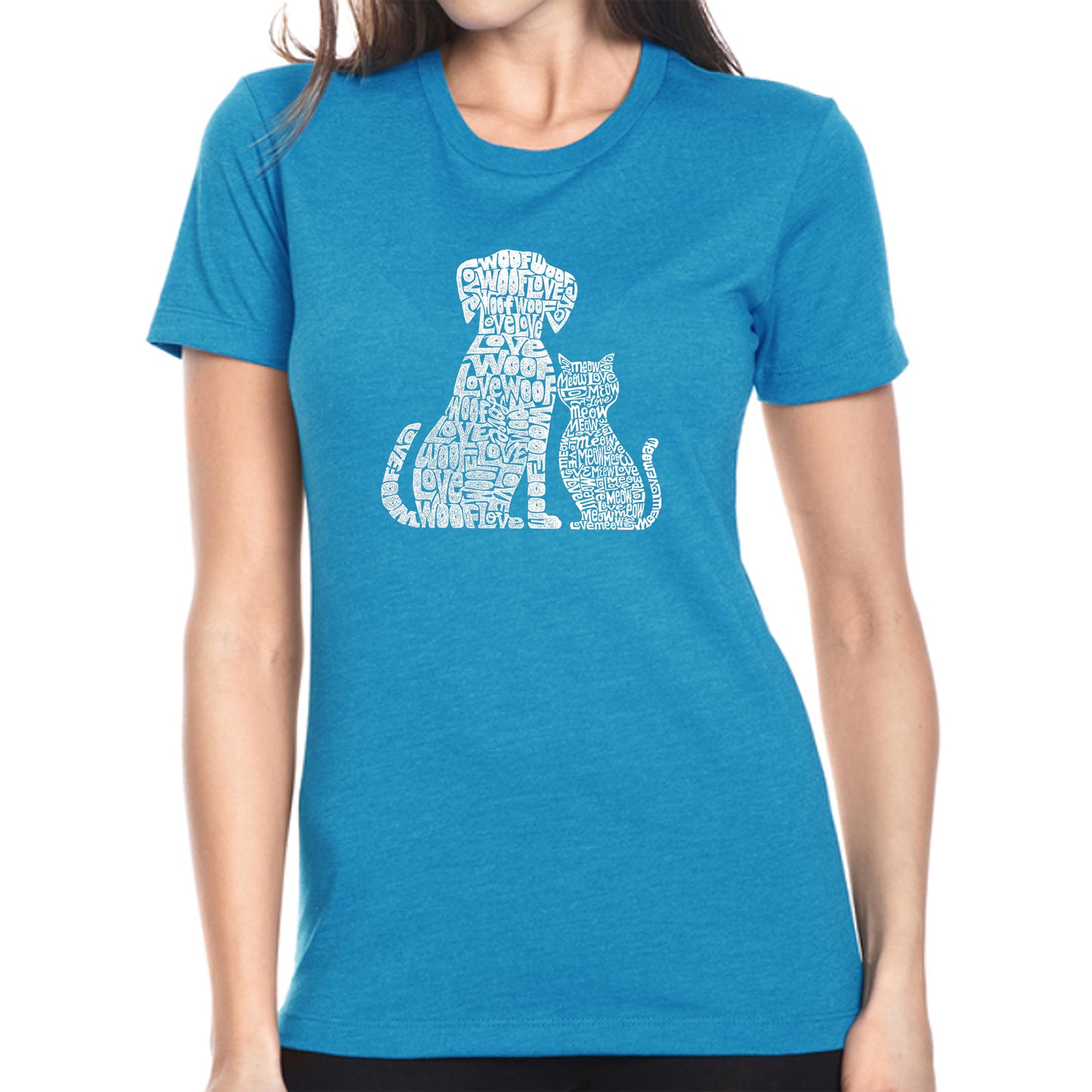 Dogs and Cats  - Women's Premium Blend Word Art T-Shirt