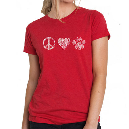 Peace Love Cats  - Women's Premium Blend Word Art T-Shirt