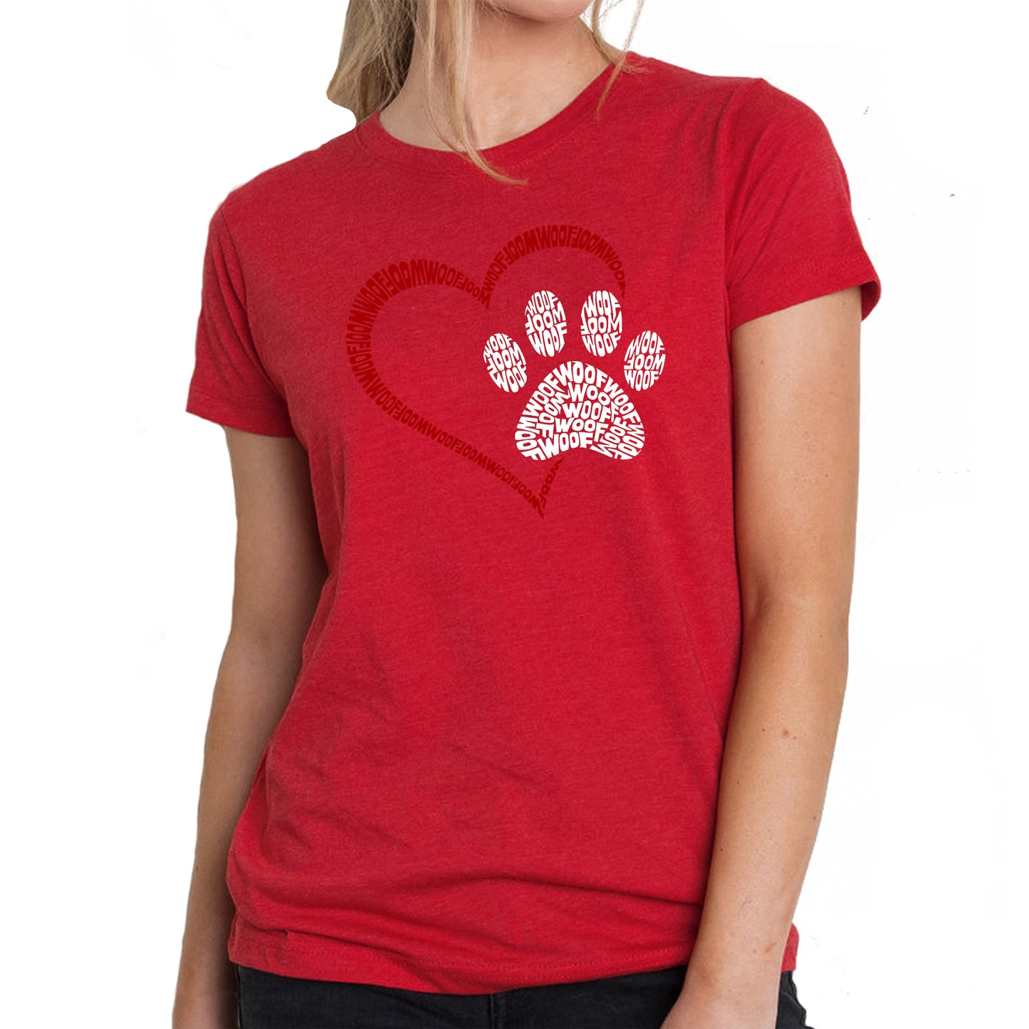 Paw Heart - Women's Premium Blend Word Art T-Shirt