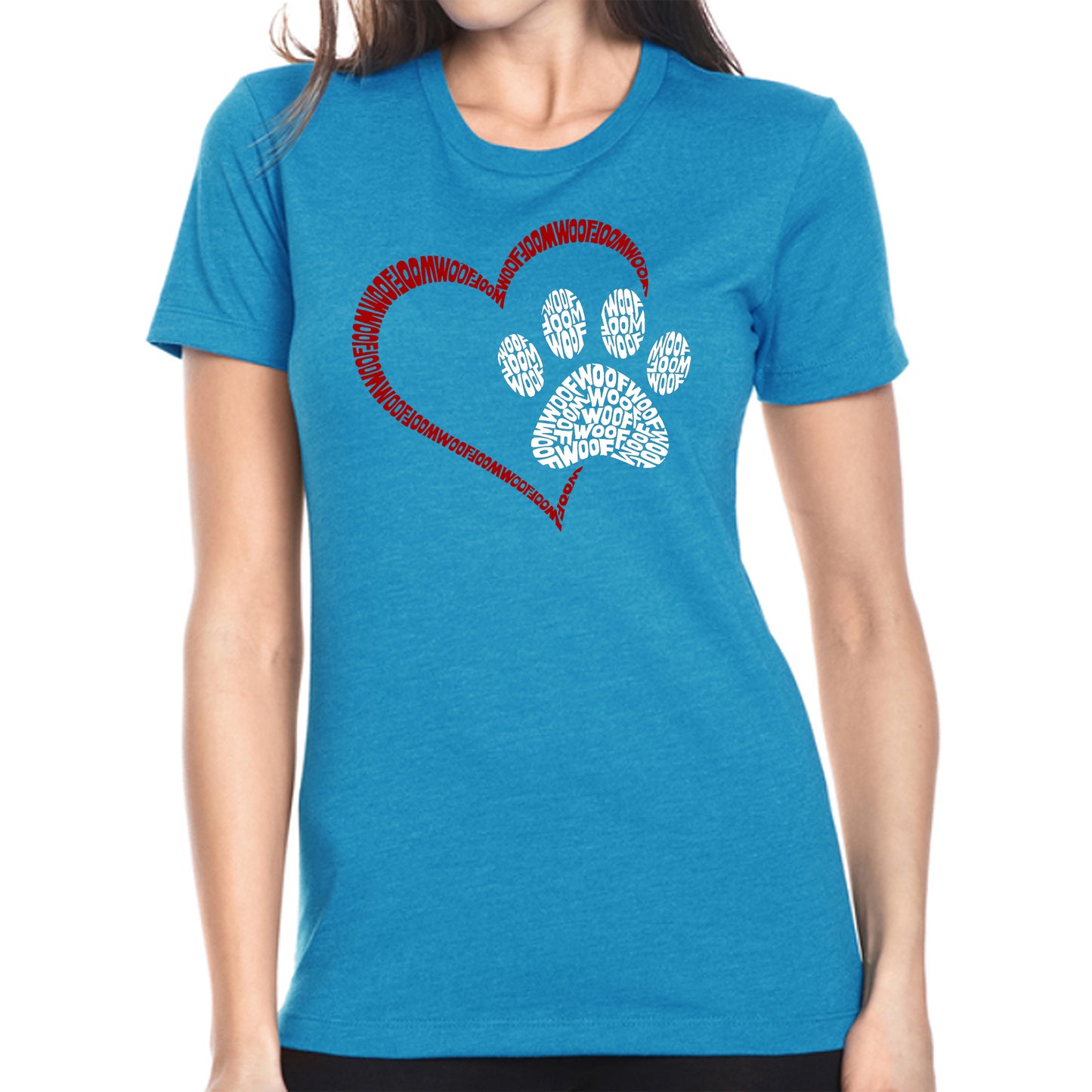 Paw Heart - Women's Premium Blend Word Art T-Shirt