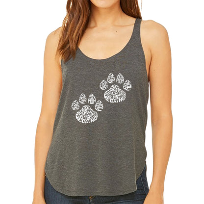 Cat Mom  - Women's Premium Word Art Flowy Tank Top