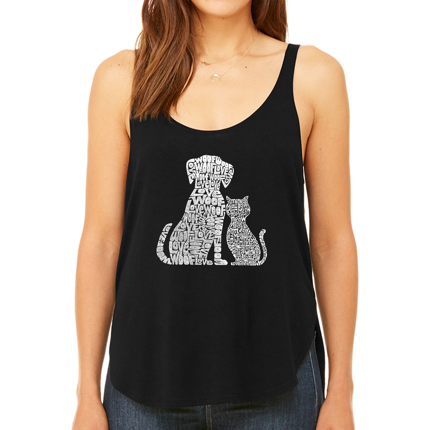 Dogs and Cats  - Women's Premium Word Art Flowy Tank Top