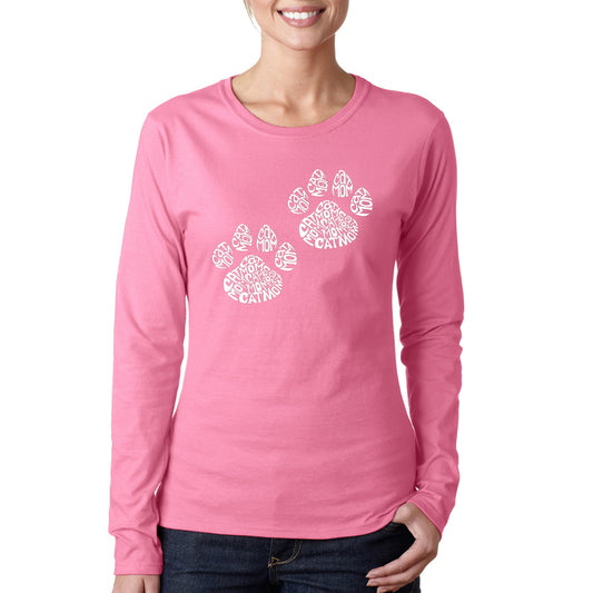 Cat Mom  - Women's Word Art Long Sleeve T-Shirt