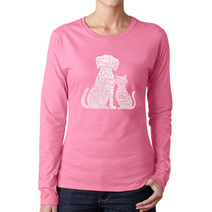 Dogs and Cats  - Women's Word Art Long Sleeve T-Shirt