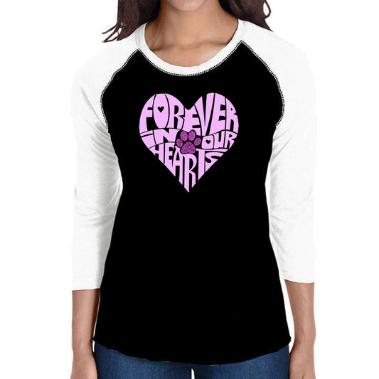 Forever In Our Hearts - Women's Raglan Word Art T-Shirt