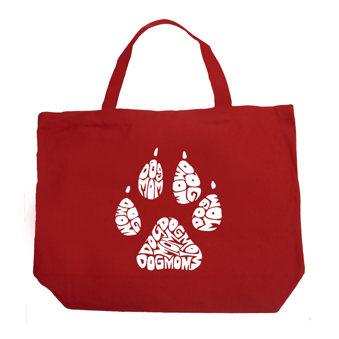 Dog Mom  - Large Word Art Tote Bag