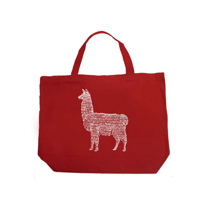 Llama Mama  - Large Word Art Tote Bag