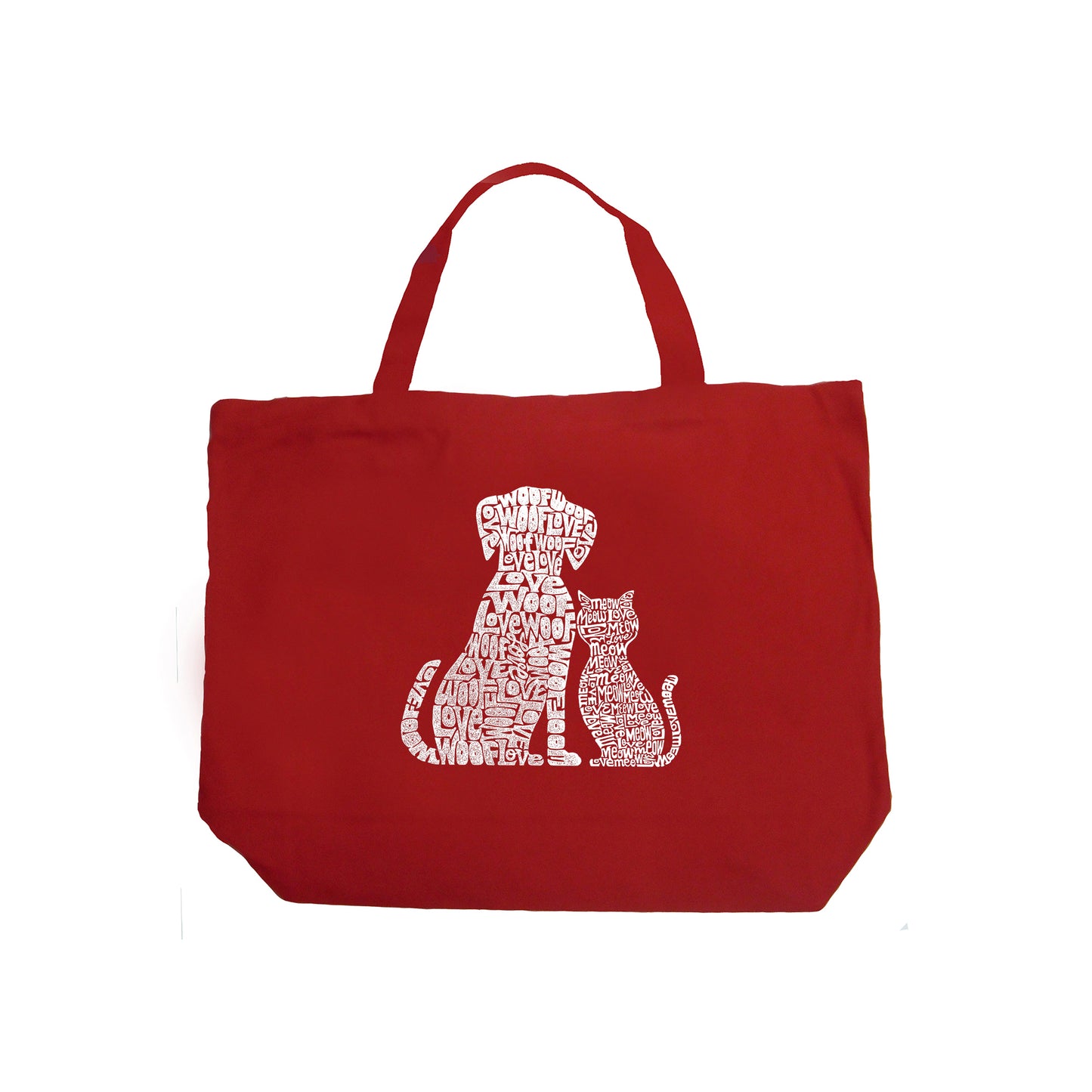 Dogs and Cats  - Large Word Art Tote Bag