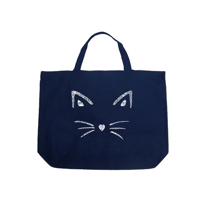 Whiskers  - Large Word Art Tote Bag