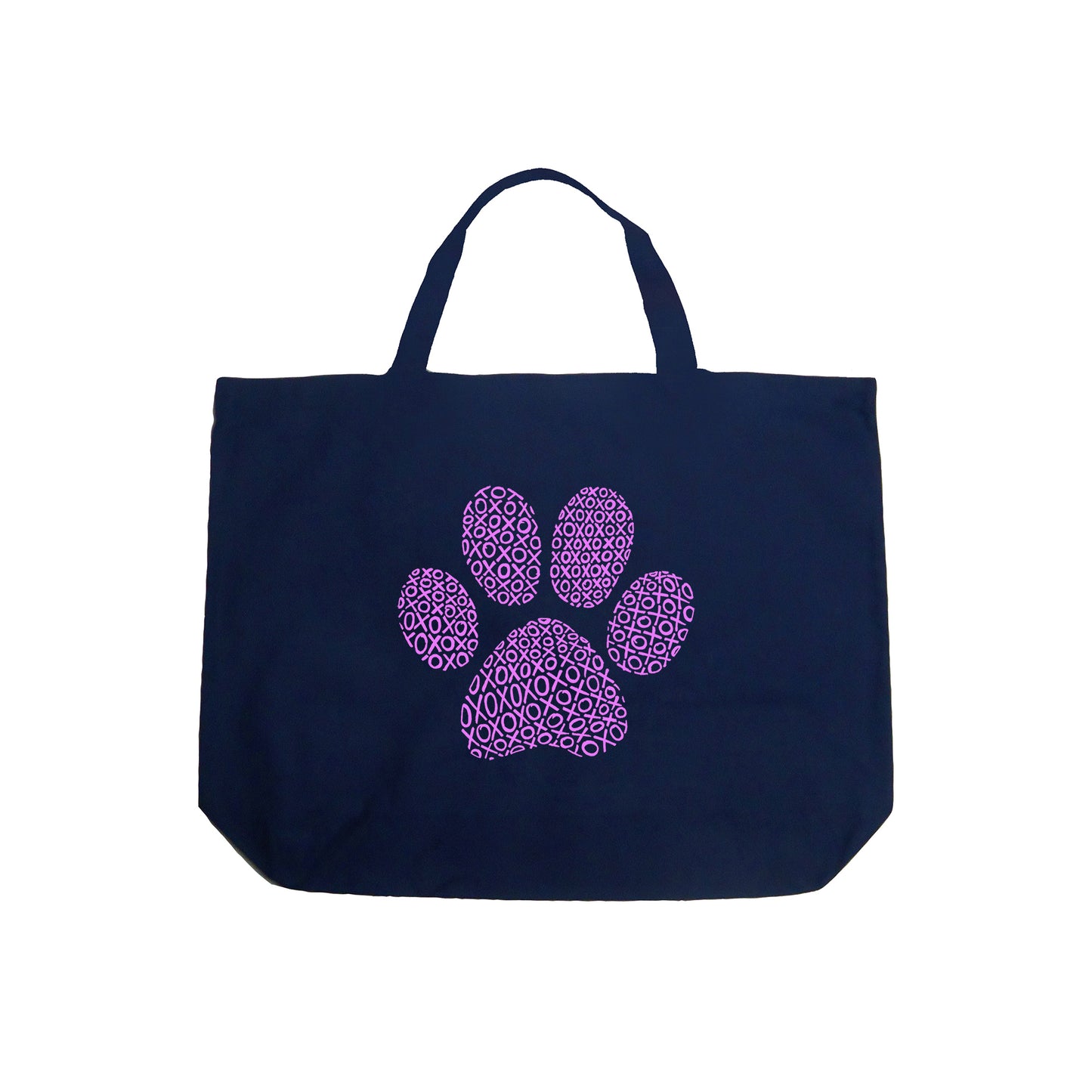 XOXO Dog Paw  - Large Word Art Tote Bag