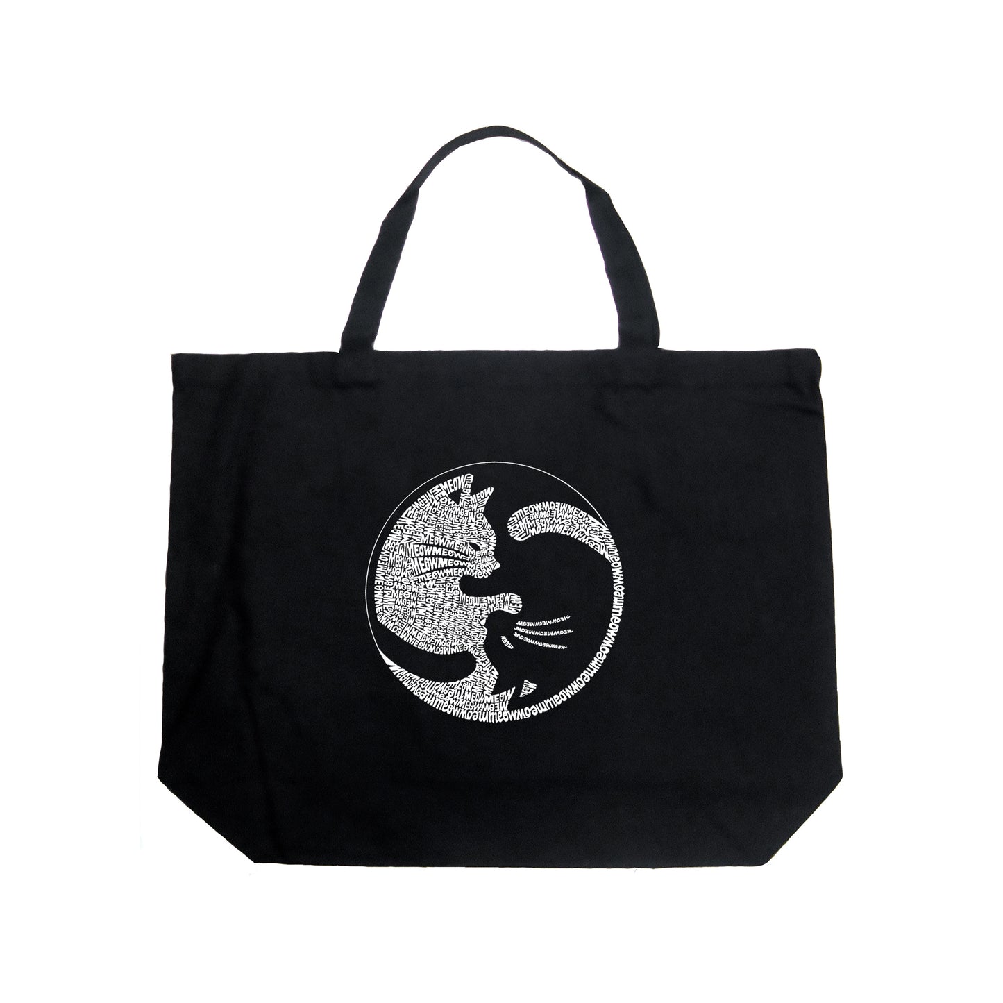 Yin Yang Cat  - Large Word Art Tote Bag