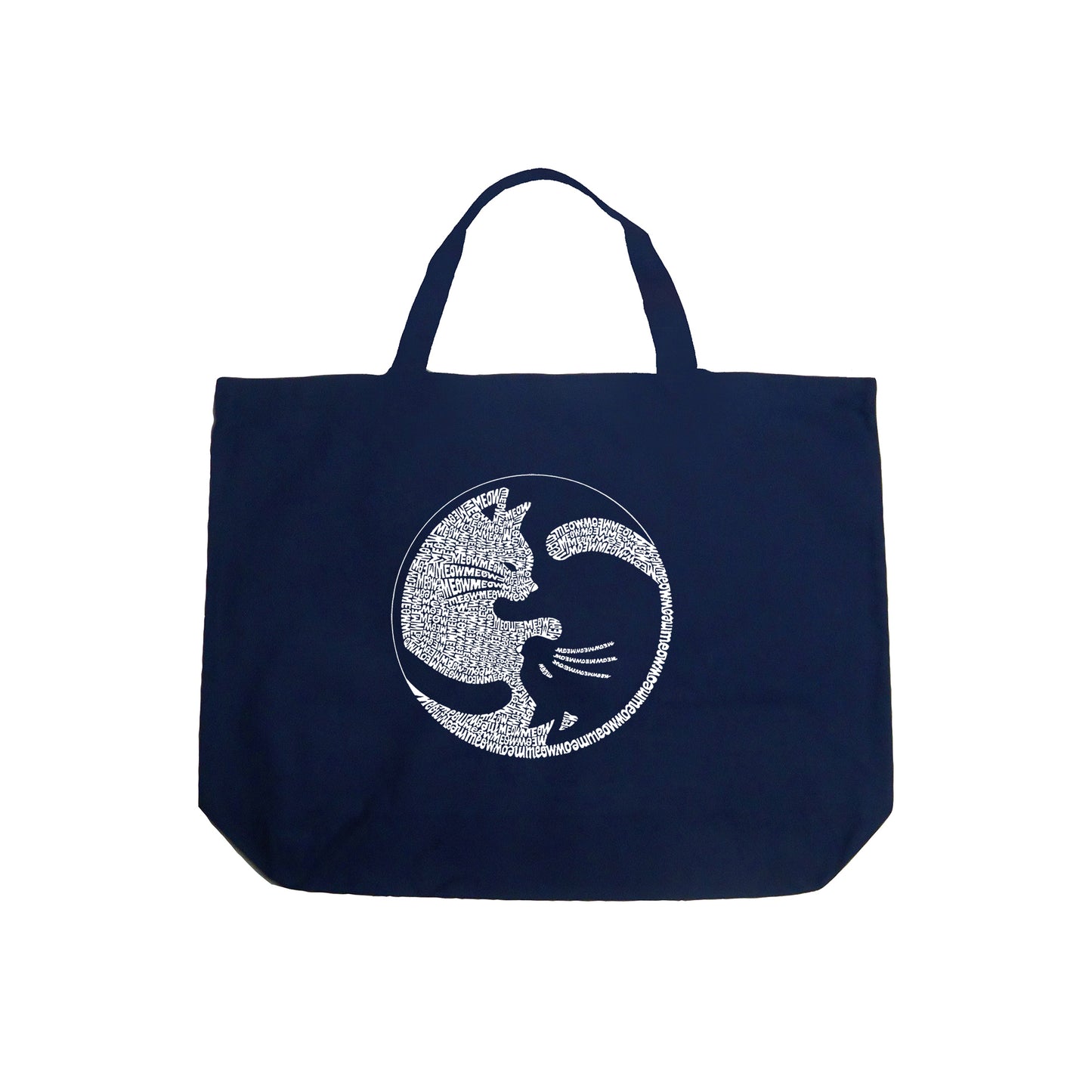 Yin Yang Cat  - Large Word Art Tote Bag