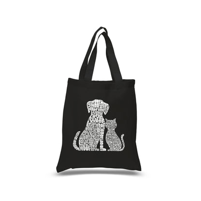 Small Word Art Tote Bag - Dogs and Cats