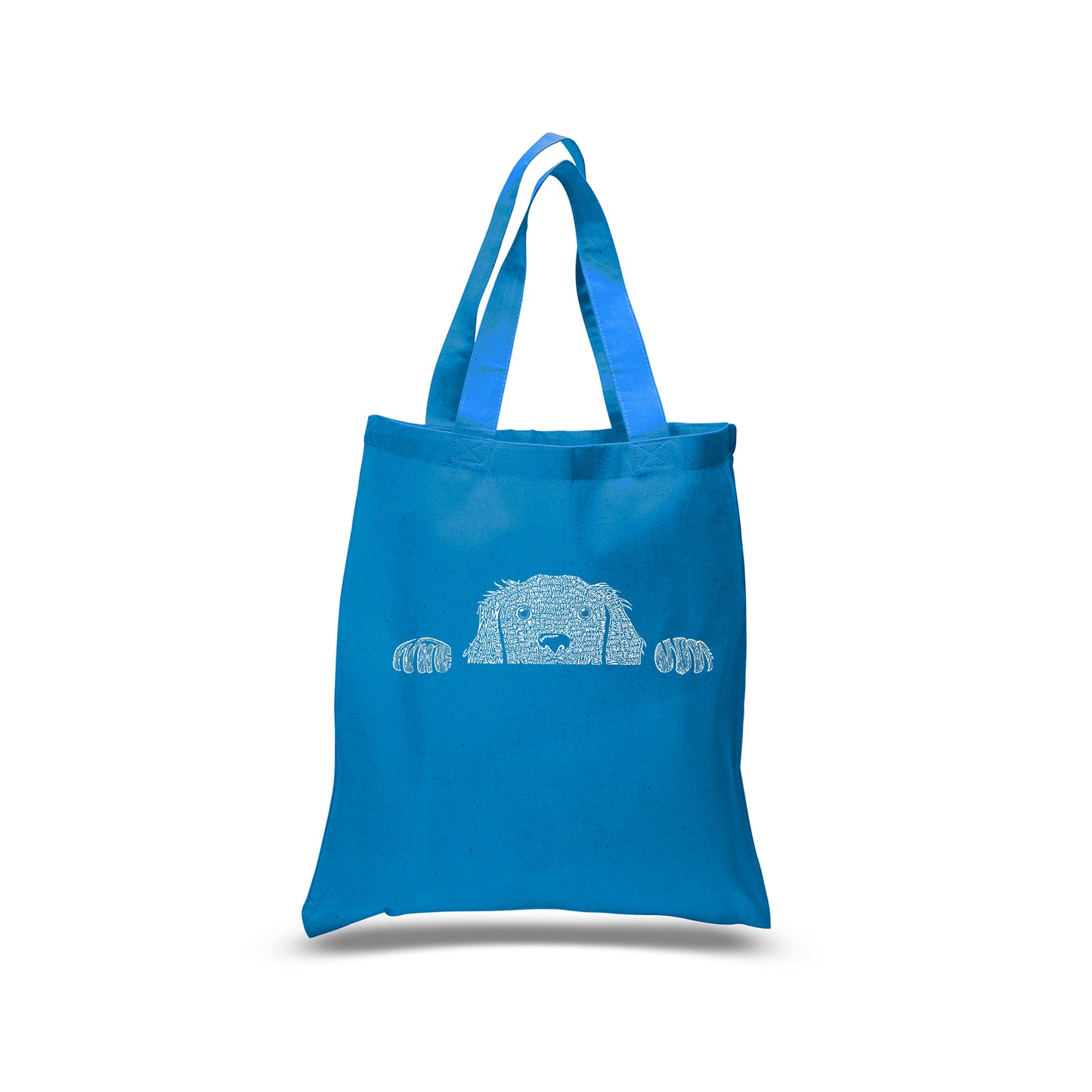 Peeking Dog  - Small Word Art Tote Bag