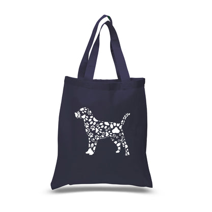 Dog Paw Prints  - Small Word Art Tote Bag