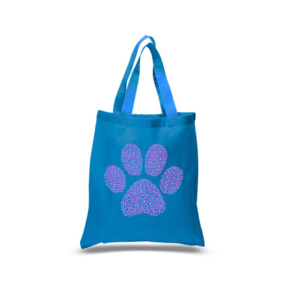 XOXO Dog Paw  - Small Word Art Tote Bag