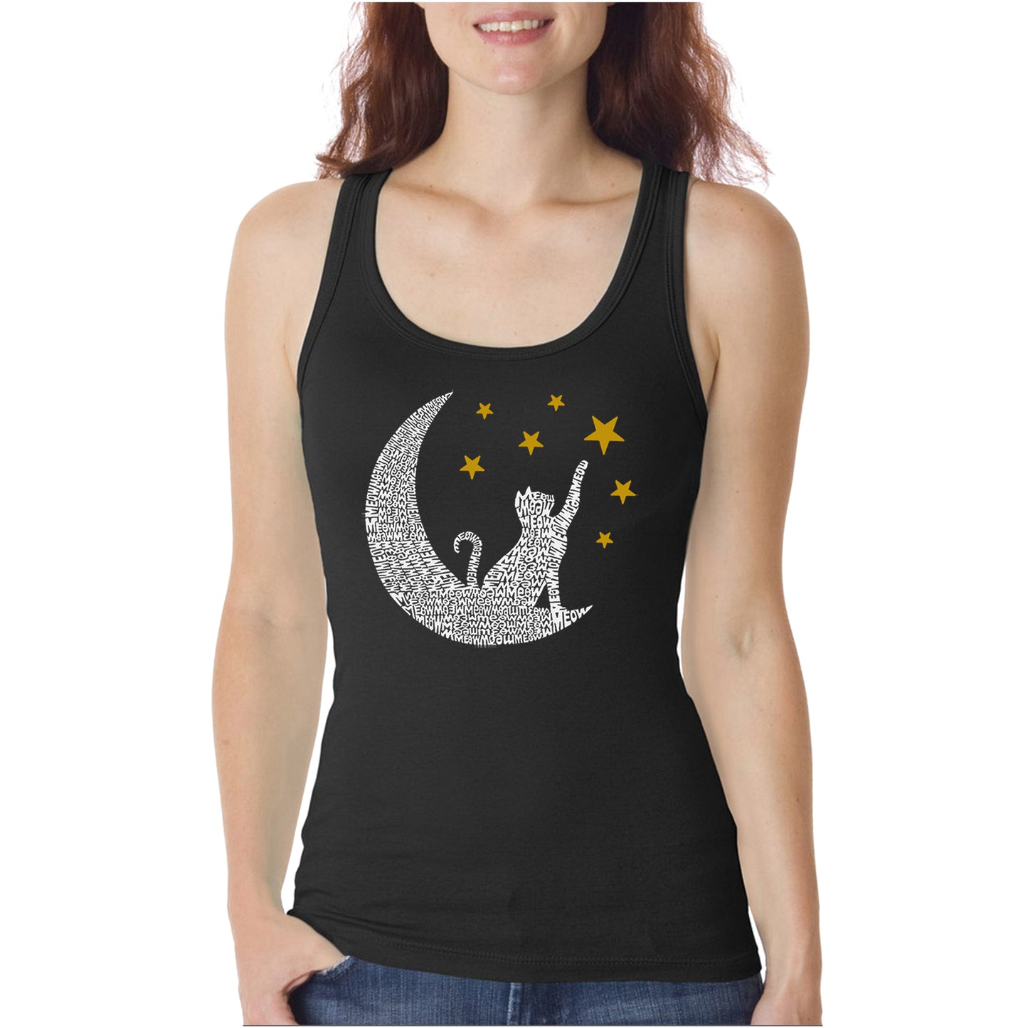 Cat Moon - Women's Word Art Tank Top