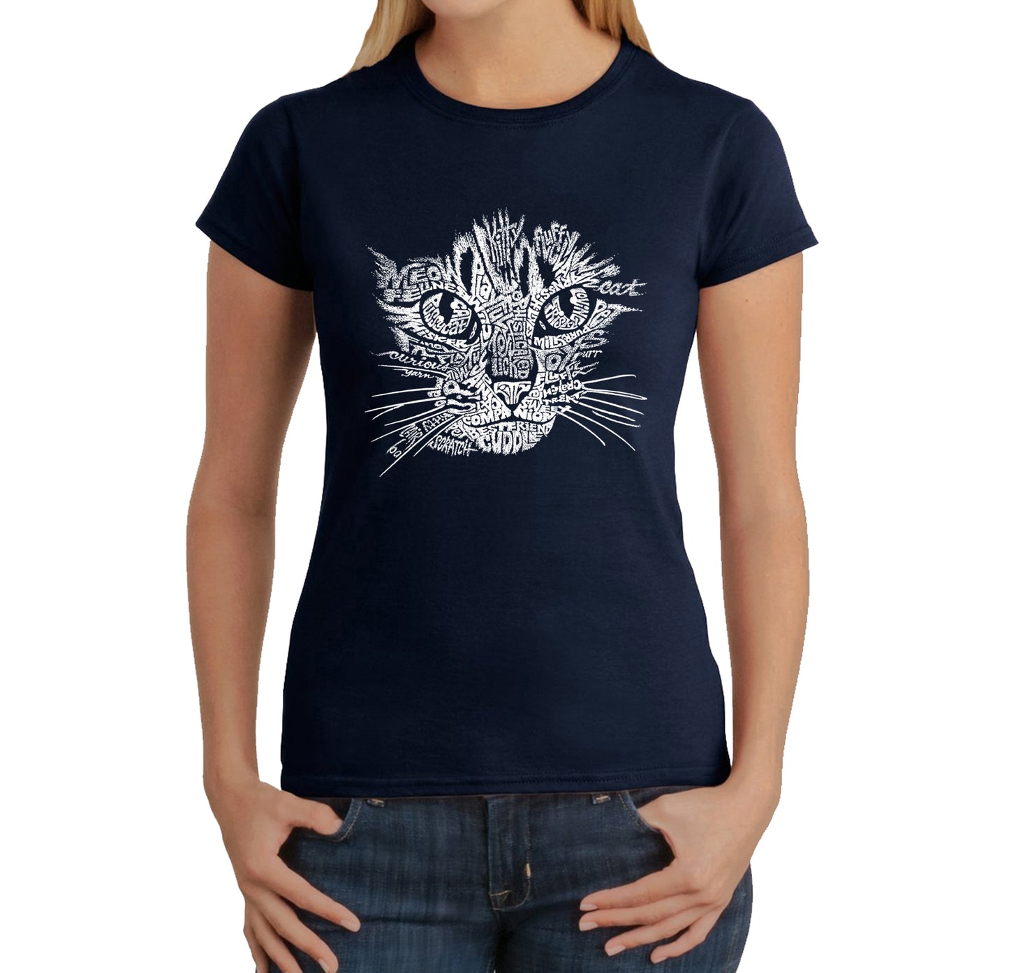 Cat Face  - Women's Word Art T-Shirt