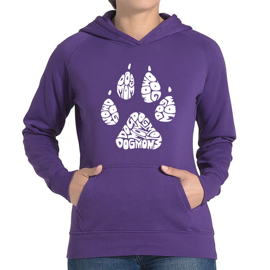 Dog Mom  - Women's Word Art Hooded Sweatshirt