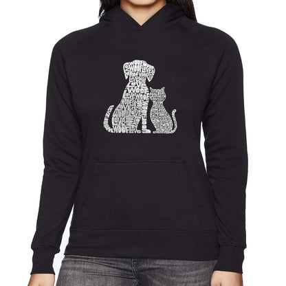 Dogs and Cats  - Women's Word Art Hooded Sweatshirt