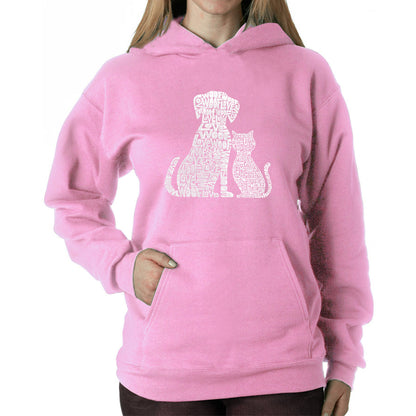 Dogs and Cats  - Women's Word Art Hooded Sweatshirt