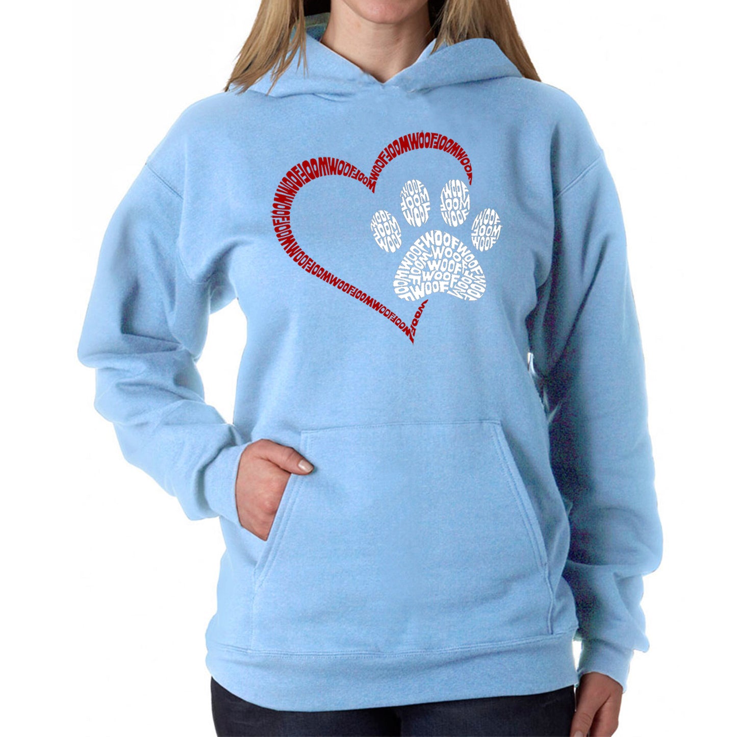 Paw Heart - Women's Word Art Hooded Sweatshirt