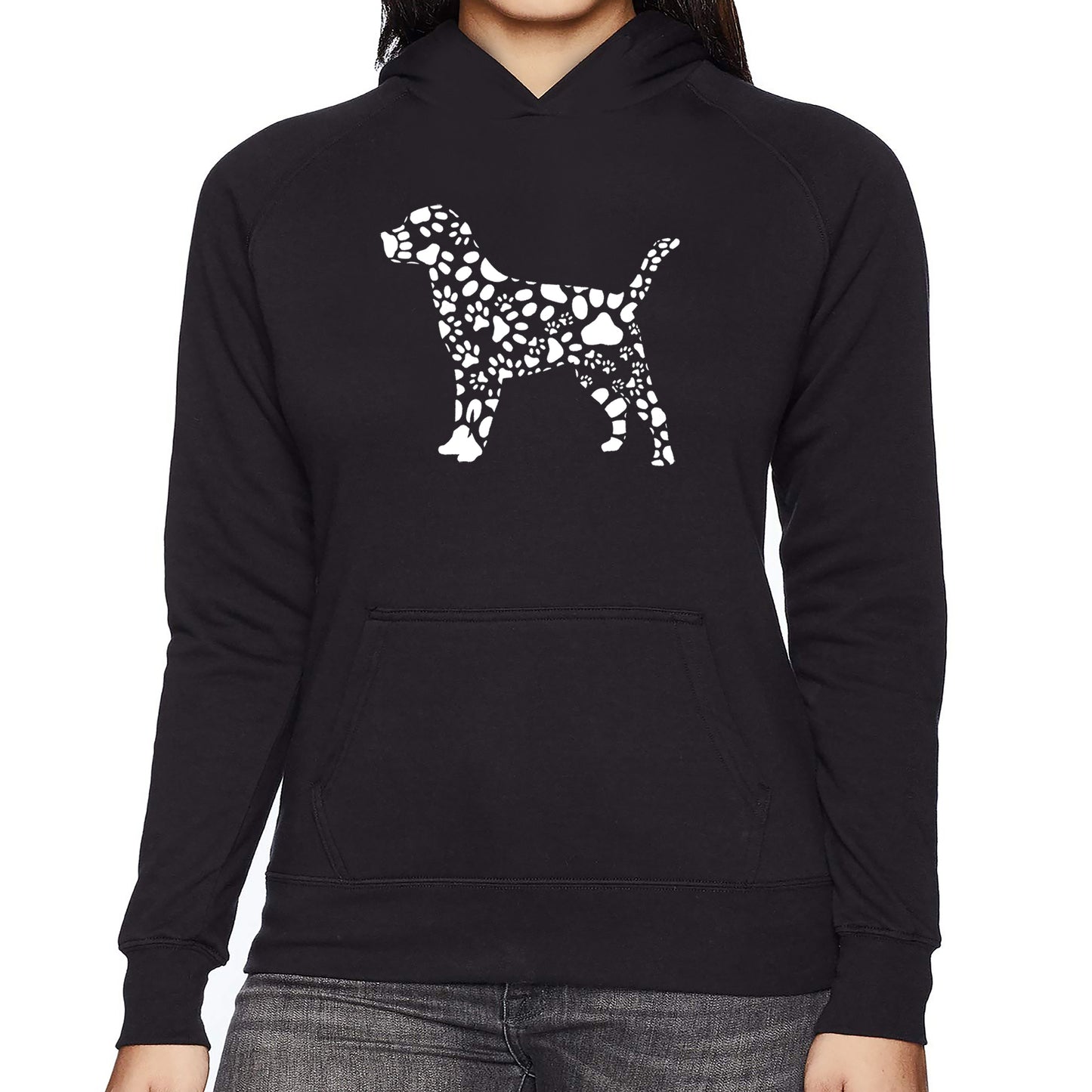 Dog Paw Prints  - Women's Word Art Hooded Sweatshirt