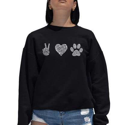 Peace Love Dogs  - Women's Word Art Crewneck Sweatshirt