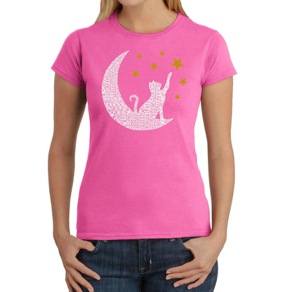 Cat Moon - Women's Word Art T-Shirt